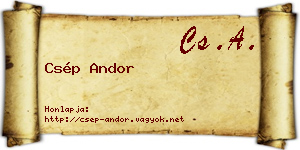 Csép Andor névjegykártya